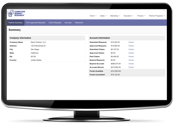 Co-op MDF dashboard