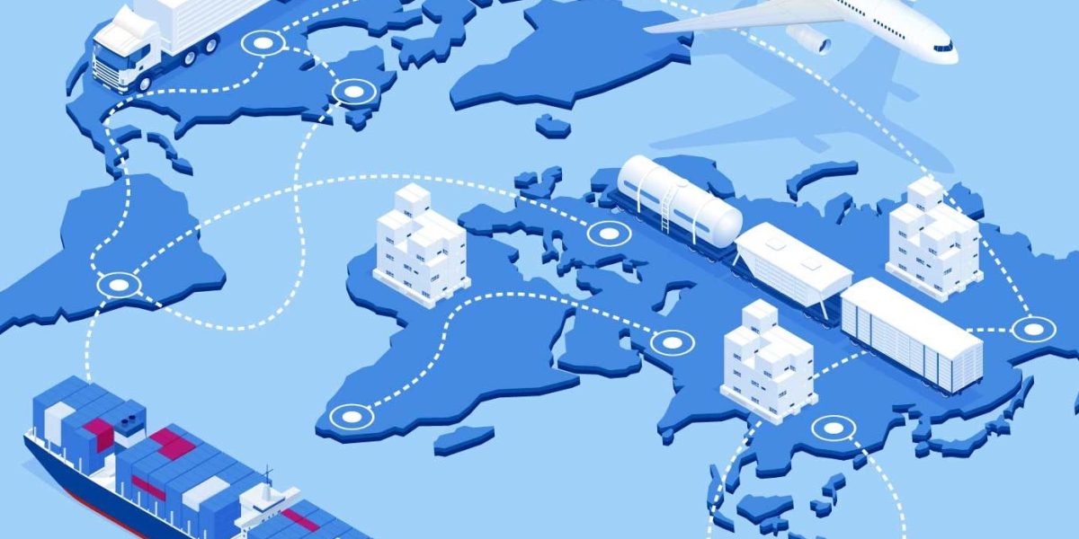 Visual representation of channel partners and distributors in a global supply chain, illustrating logistics, incentive programs, and product distribution strategy.