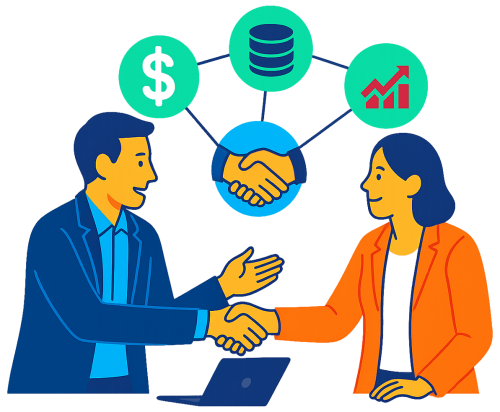 Partnership Handshake - Computer Market Research Partner Referral Program for PartnerPortal